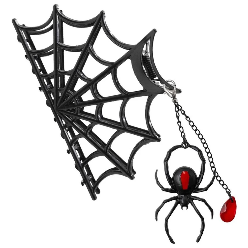 Kreepsville - Spider Charm Web Claw Hair clip - Black